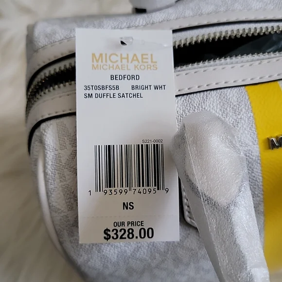 MICHAEL KORS Bedford Small Logo Stripe Satchel - Picture 9 of 11